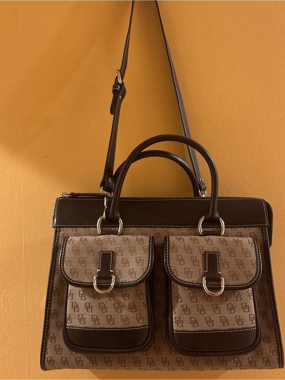 Dooney & Bourke Brown Monogram Satchel